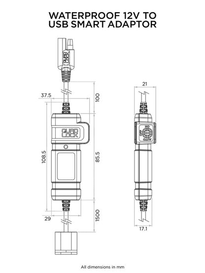 QUAD LOCK Wasserdichter 12V-USB-Smart-Adapter
